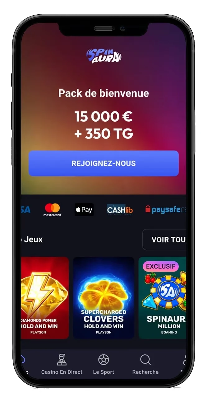 SpinAura sur mobile, version responsive