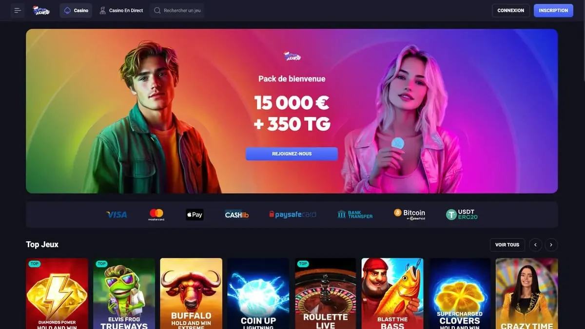 Aperçu du site SpinAura Casino France